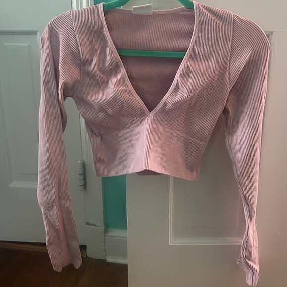 BDG Tops - BDG/ Pink cropped ribbed long sleeve/ Size small/ Never worn